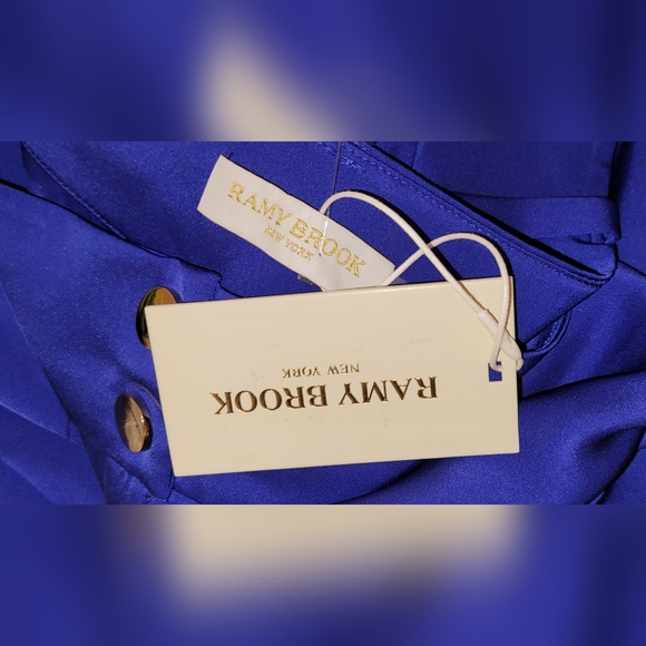 RAMY BROOK Blue Rumer Wide Leg Cargo Pants Sz 12 NWT - Picture 7 of 10